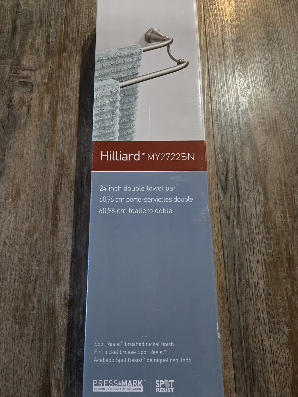 New Moen Hilliard 24” Double Towel Bar – Brushed Nickel (MY2722BN)